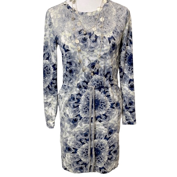 Simply Vera Wang Floral Lace Bib Dress - Picture 1 of 7